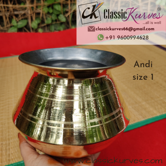 Brass Pongal Paanai Andi  / Brass Pongal Pot / Brass Matka