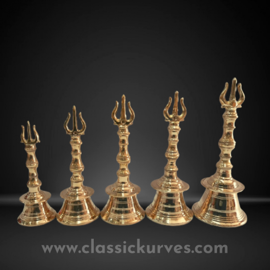 Brass Special Kumbakonam Soolam Pooja Bell / Brass Pooja Bell / Pooja Prayer Ghanti