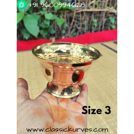 Brass Chandan cup/Kumkum bowl/Sandhana kumba /Chandan bela/Sandhana kinnam  weight