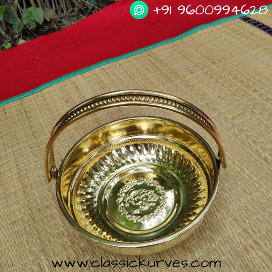 Brass Plain flower basket for pooja / Brass Archanai Koodai