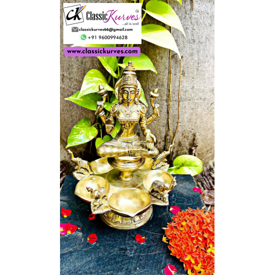 Bronze Lakshmi Deepam- 5 wicks